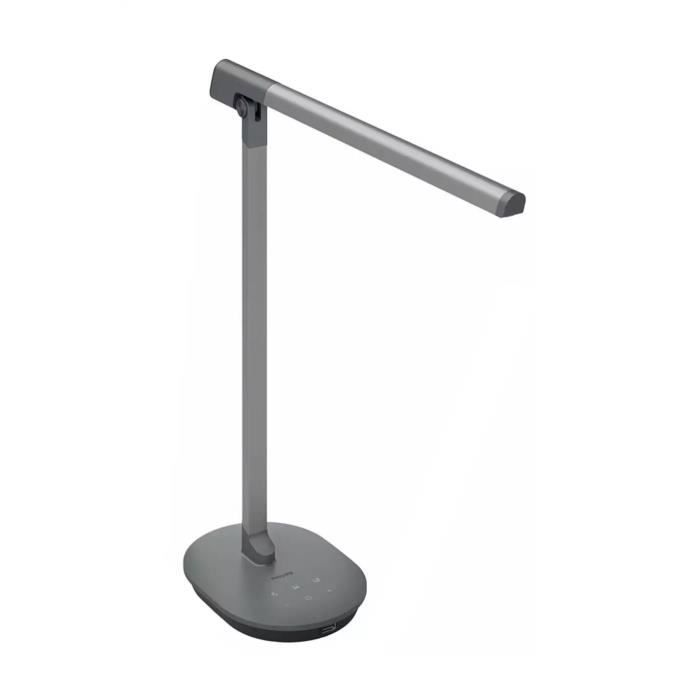Lampe de bureau - Philips - Sword - 12W - 3 intensités - Rechargeable USB - Noir nero