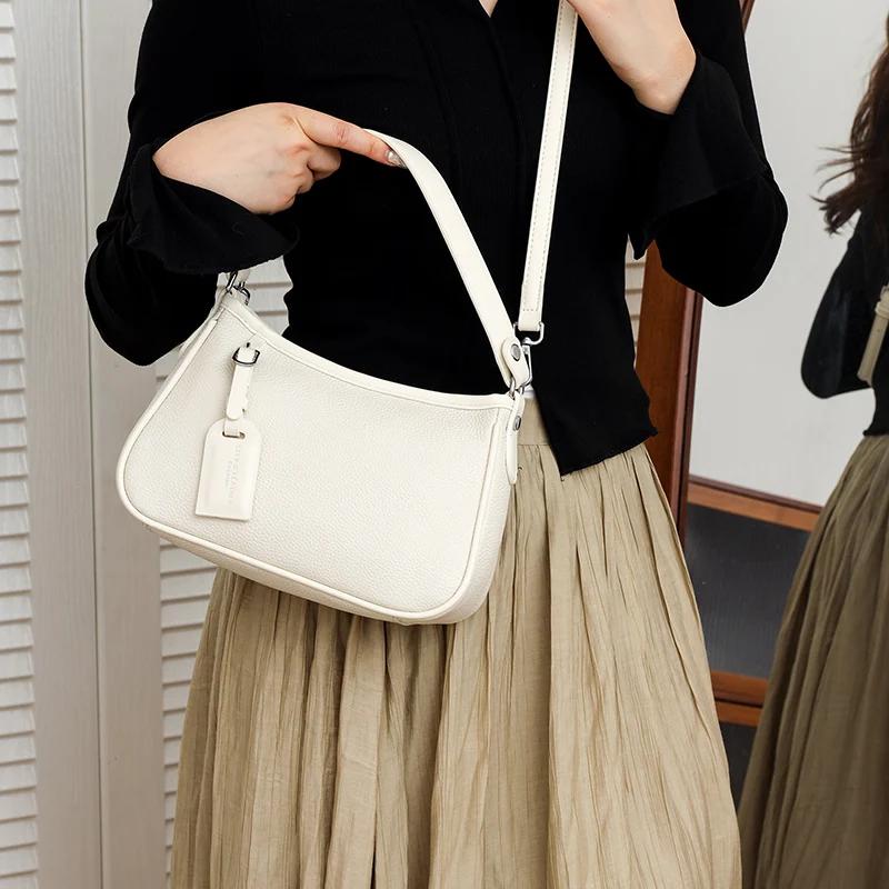 100% cowhide High Quality Leather Purse Fashi Women Shoulder Messenger Bags Trend Designer Brand Bag Luxury Ladies Handbag Sac