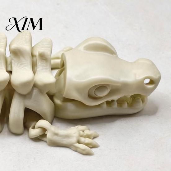 Creative 3d Printed Bone Crafts 5Pcs 3D Articulated Skeleton Dragon Ornament, Movable Joints Figurine, Simulation Fossils Craft Collectibles Flexible