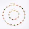 INS Hot Selling heart shape Copper Bracelet Necklace colorful zircon Jewelry For Women Free Shipping For Daily Wear