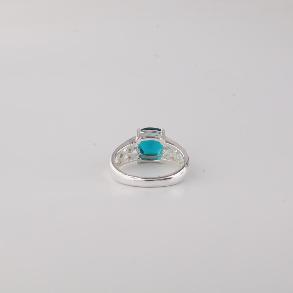Natural Apatite Gemstone 925 Sterling Silver Designer Ring Women's Jewelry For Bride CZR-15-11