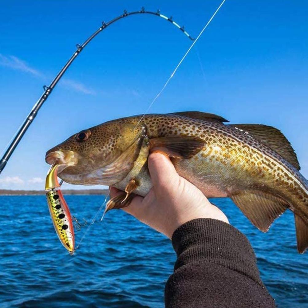 6Pcs Topwater Fishing Lure Set Plastic Floating Rotating Tail Fishing Lure Hard Bait Hook for