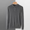 2025 Men's Polo Wool Short Sleeve Lapel Sweater - Spring/Autumn Fashion