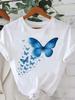 (Asian Size) Butterfly Trend 90s Tee Clothing Lady Female Top Printed Women Casual T Shirt Fashion Graphic Short Sleeve T-shirts