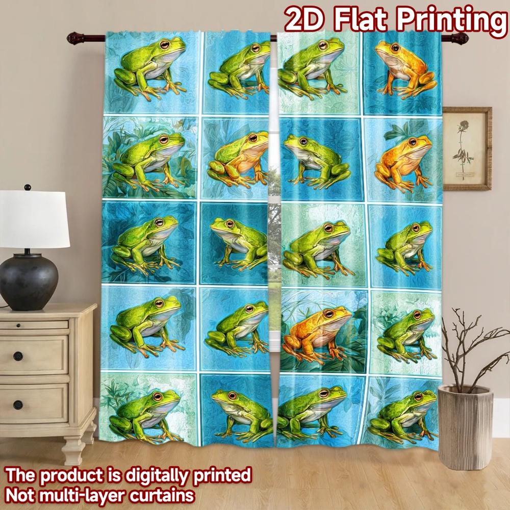 2D flat Photography Backdrop Popular Photography Scene Banner Colorful Frog s 100% Polyester Festive Wall Decor for Door,