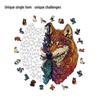 HOOLOOG Wolf Puzzle: Interlocking Wooden Toy & Decorative Painting 