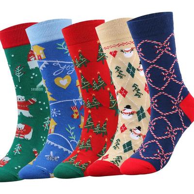 Europese & Amerikaanse Kerst Katoenen Sokken - Bedrukte Sokken tot op de Kuit voor Mannen & Vrouwen