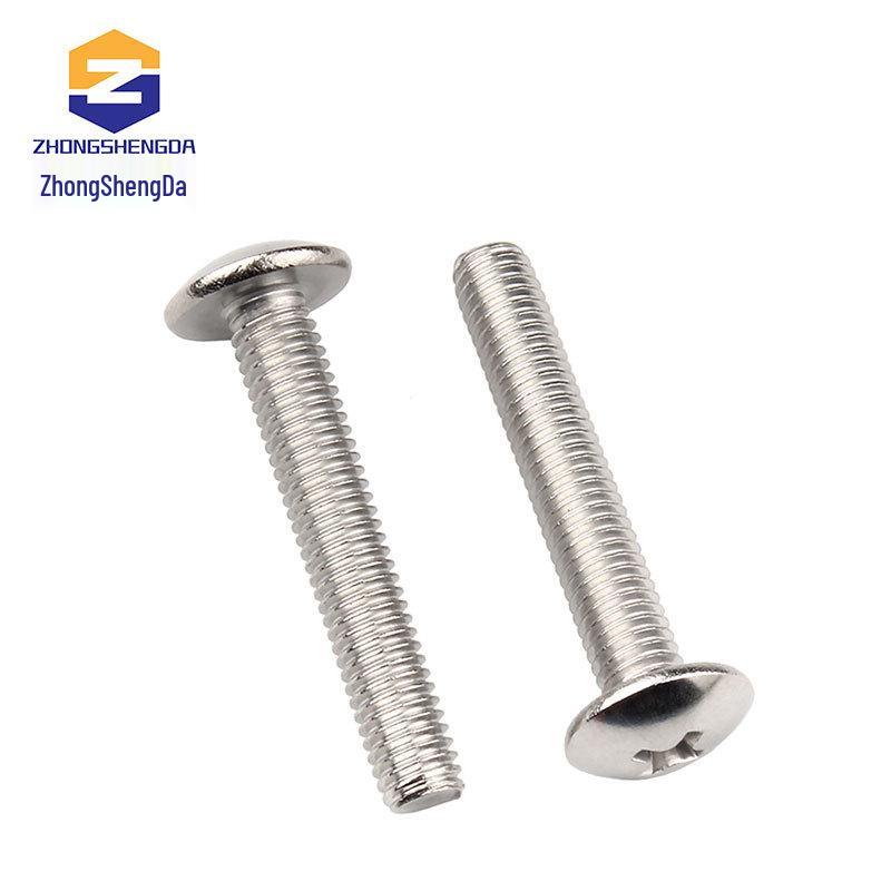 304 Stainless Steel Pan Head Phillips Machine Screw, Mushroom Head, Sizes M2-M6