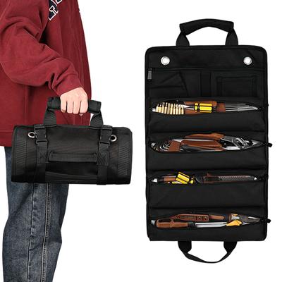 Portable Tool Bag Tool Roll Up Bag MultiPurposes Oxford Roll-Up Tool Bag for Electricians, Hobbyists,DIY Enthusiasts