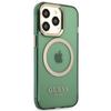 Guess Guhmp13Lhtcma Iphone 13 Pro / 13 6,1 Zielony/Khaki Hard Case Gold Outline Translucent Magsafe