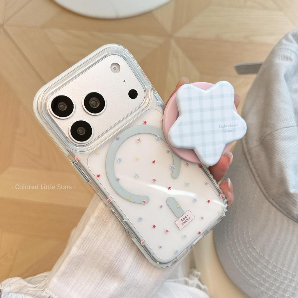 Colorful Star Magnetic Phone Case for iPhone 16, iPhone 17, and iPhone 17 Pro Max