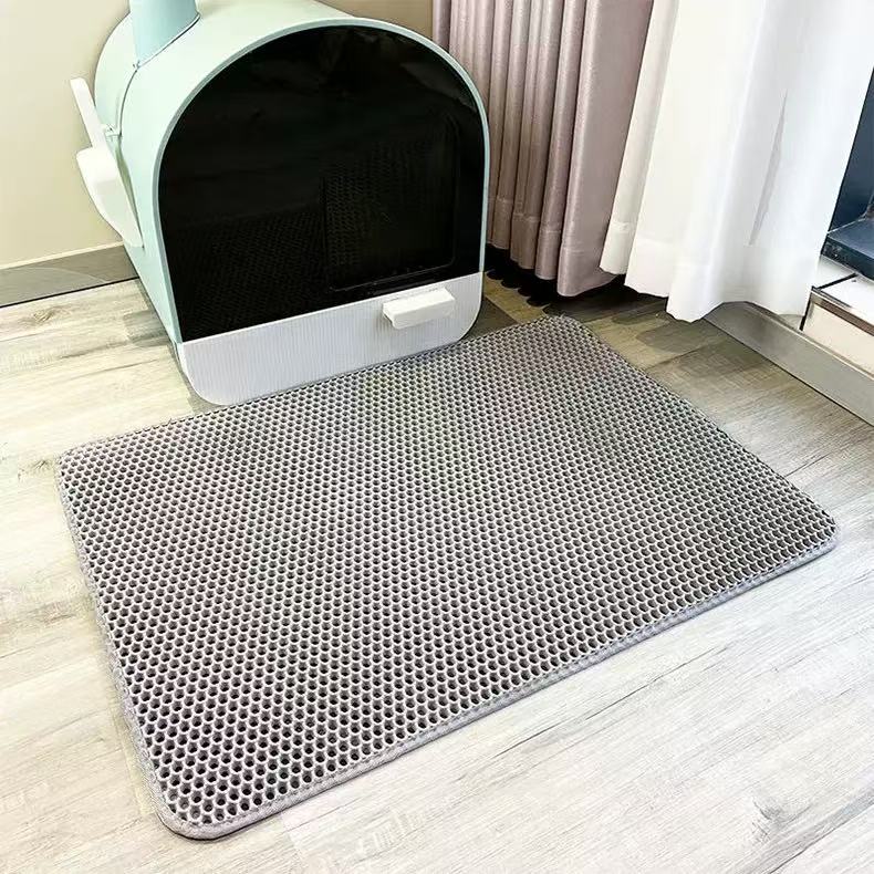 Double Layer Cat Litter Mat Waterproof Pet Toilet Cat Litter Trapping Mat Non Slip Double Layer Cats Litter Box Pad Pet Product