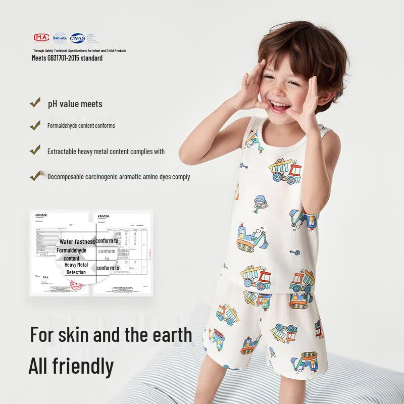 Balabala Kids Sleeveless Vest & Shorts Pajama Set