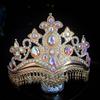 Gold Princess Hair Tiara Shiny Rhinestone Crown Luxury Ethnic Dance Crown  Wedding