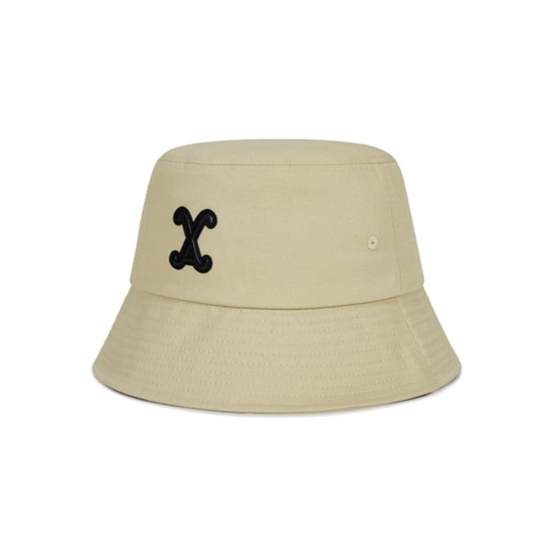 VARZAR VA Curved Patch Bucket Hat Beige