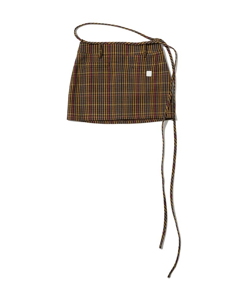 Oioi Collection Low Waist Strap Skirt_Yellow Check