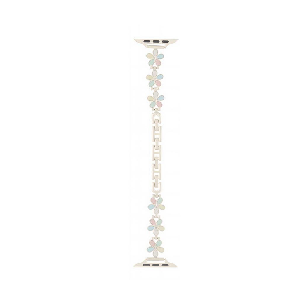 Metal Strap For Apple Watch Series 10 9 8 7 SE 6 5 4 3 2 1 42mm 41mm 40mm 38mm Five Petal Flower Bracelet Watch Band