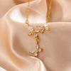 Elegant Three Y-shaped Butterfly Necklaces for Women 18K Gold-plated Stainless Steel Necklace Wedding Jewelry Party Accessories