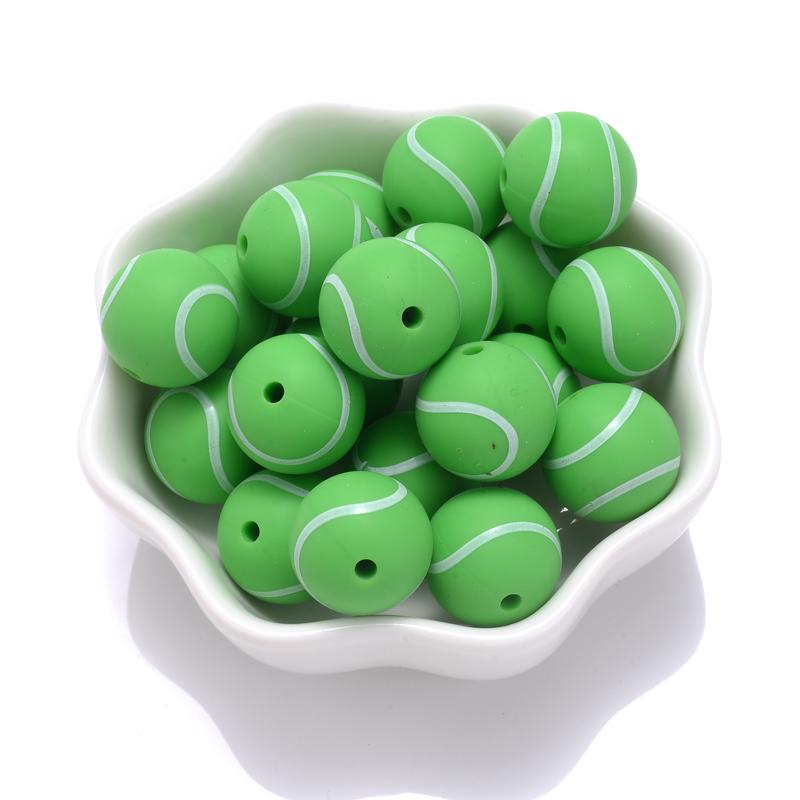 10Pcs 15mm Colorful Print Leopard Pattern Silicone Beads Ball Shape Teething Jewelry Beads For Teether Pacifier Chain Necklace