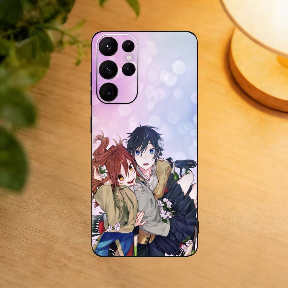 Horimiya Hori And Miyamura Phone Case For Samsung S25,24,23,22,30,21,10,9,Ultra,Plus,Lite Soft Black Case