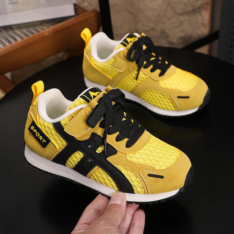 Boys double net summer new breathable 2025 children's soft-soled lightweight sports shoes girls medium and older children's casual shoes