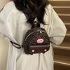 Hello Kitty Fashion Leopard Print Mini Backpack With Zipper Closure For Daily Use