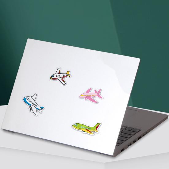 50Pcs Cartoon Sticker Waterproof Reusable DIY Self-Adhesive Aircraft Pattern Phone Case Luggage Sticker Kids Gift