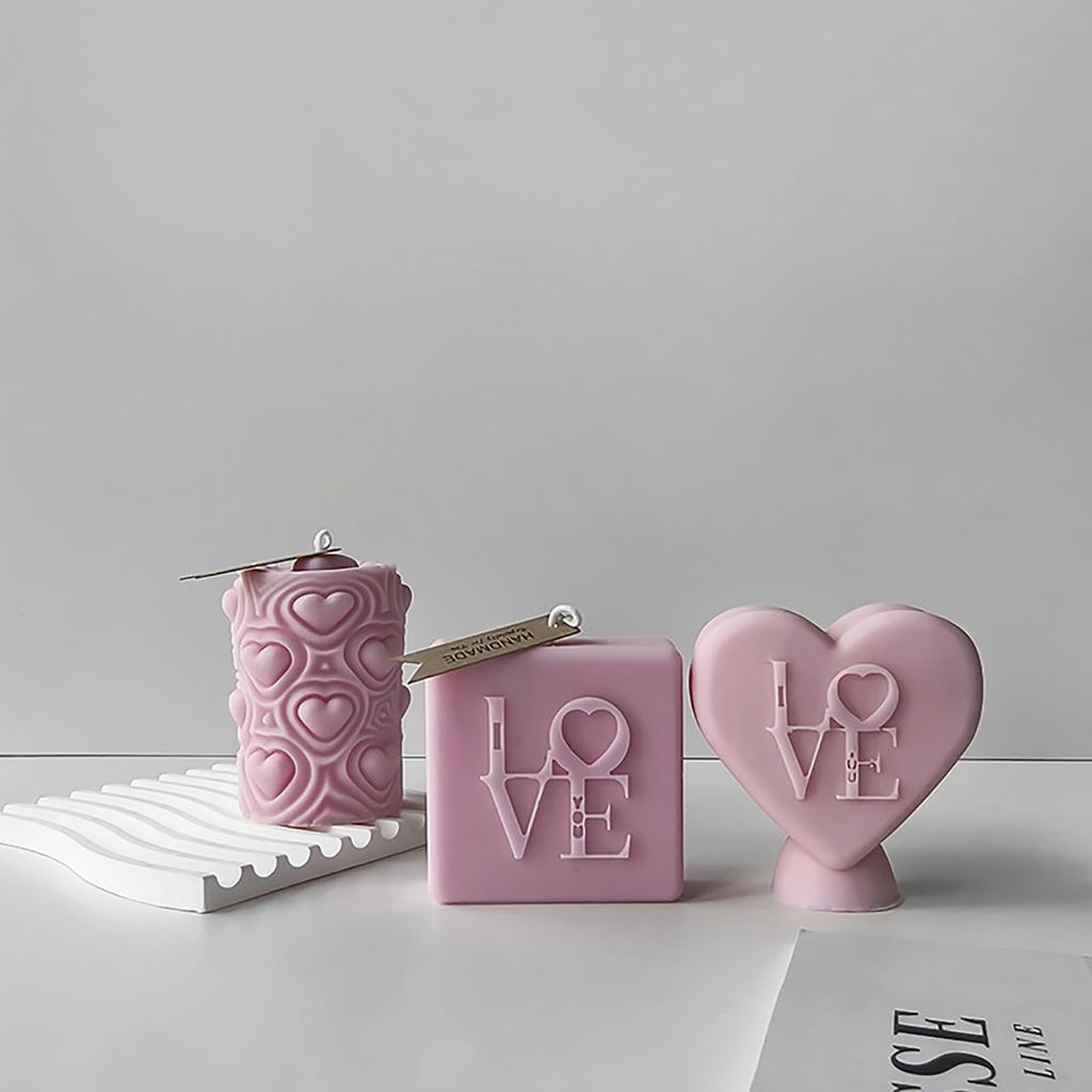 Beautiful Candle Gifts Creating Mold Practical DIY Love Candle Mould Square Heart Candle Mold for Handicraft Enthusiasts