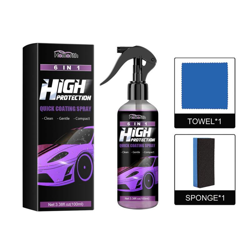 Car Nano Ceramic Coating Spray 6 in Long Lasting Protection Repair for Auto Detailing Shine Maintenance