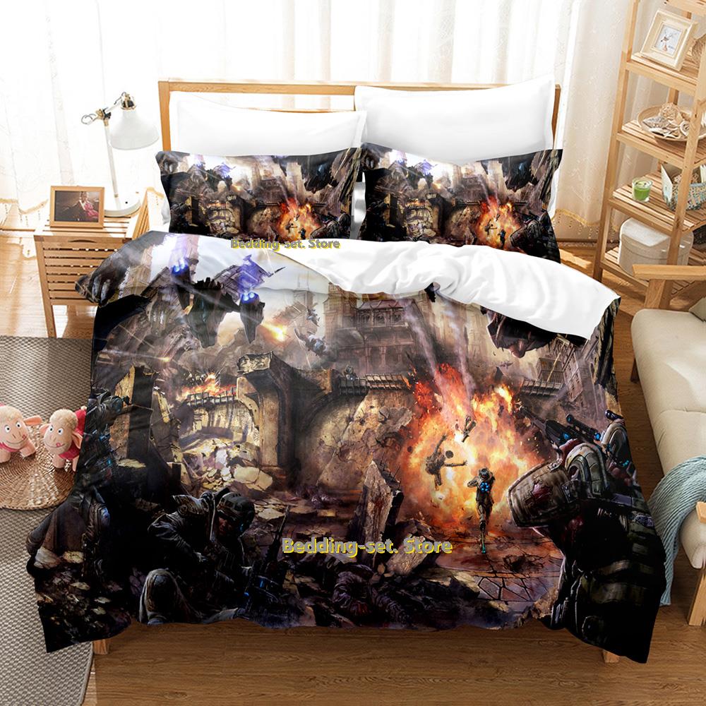 Comforter Cool Sci Fi Battle Bedding Set Single Twin Full Queen King Size Bed Set Adult Kid Bedroom Three-Piece Suits Aircraft Tank C