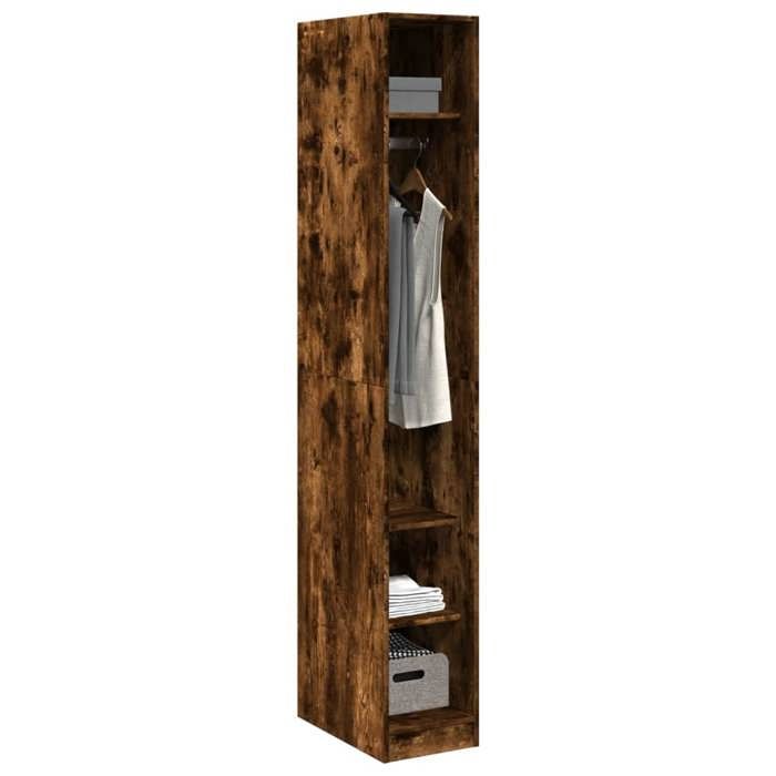 VidaXL Garde-robe chêne fumé 30x50x200 cm bois d'ingénierie, armoire de rangement, organisateur de garde-robe, armoire, 3307688
