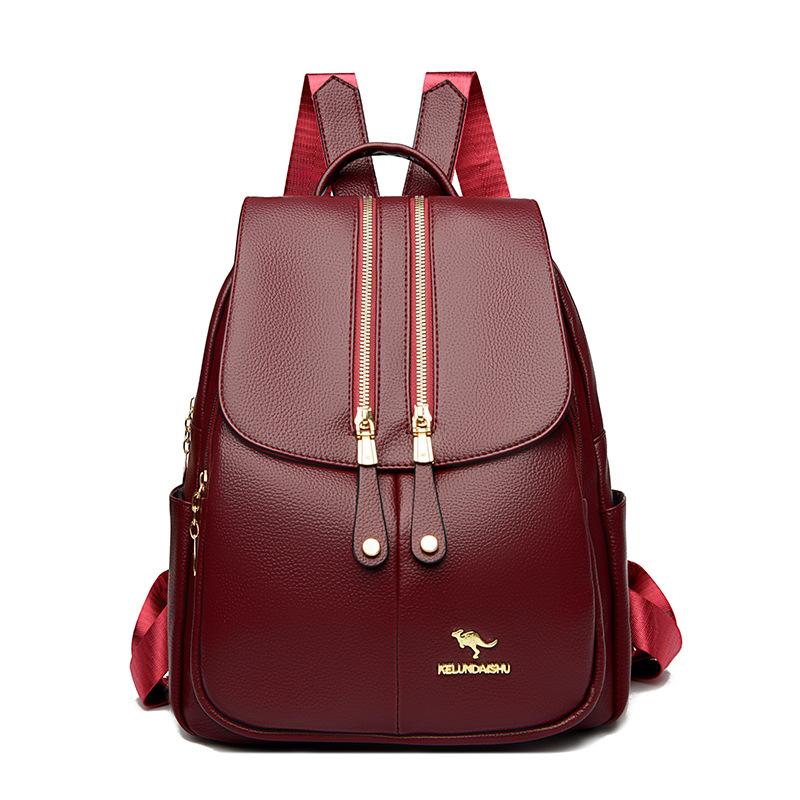Versatile Mom Bag Soft Leather Women's Bag, Large-capacity Travel Backpack