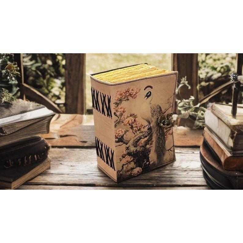 Peacock Leather Journal • Vintage Handmade journal • Travel Diary Gift for Writer •