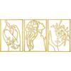 3PCS Gold Metal Line Wall Art Abstract Modern Home Decor Living Room Bedroom Halloween Christmas Gift