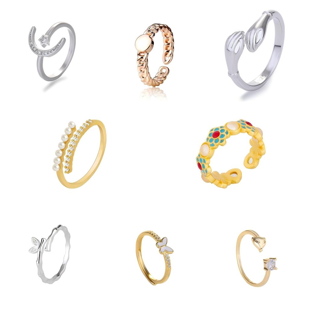 Simple Enamel Butterfly Ring Niche Girlfriend Temperament Star Pentagram Star Personalised Tide Jewelry Ring Retro Finger Ring