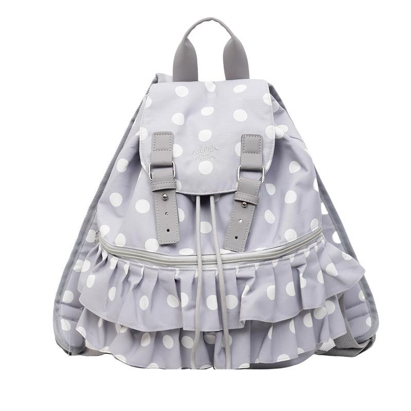 Ballet style Double Backpack Cute Polka Dot Women New Fashion Nylon Shoulder Bag Casual Large Capacity Schoolbag