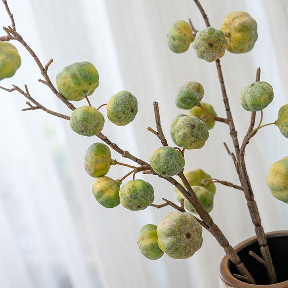 Handmade Artificial Pumpkin Branches 12-Fruit Fake Plants Simulation Pumpkin  Table Centerpiece