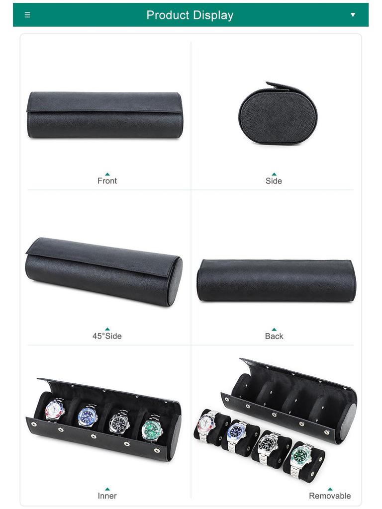 Four-Piece Genuine Leather Mechanical Wristwatch Set with Handmade Travel Storage Box