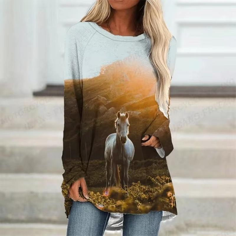 Women's T shirt Tee Christmas Snowflake Print Sparkly Painting Long Sleeve Home Weekend Basic V Neck Regular Painting