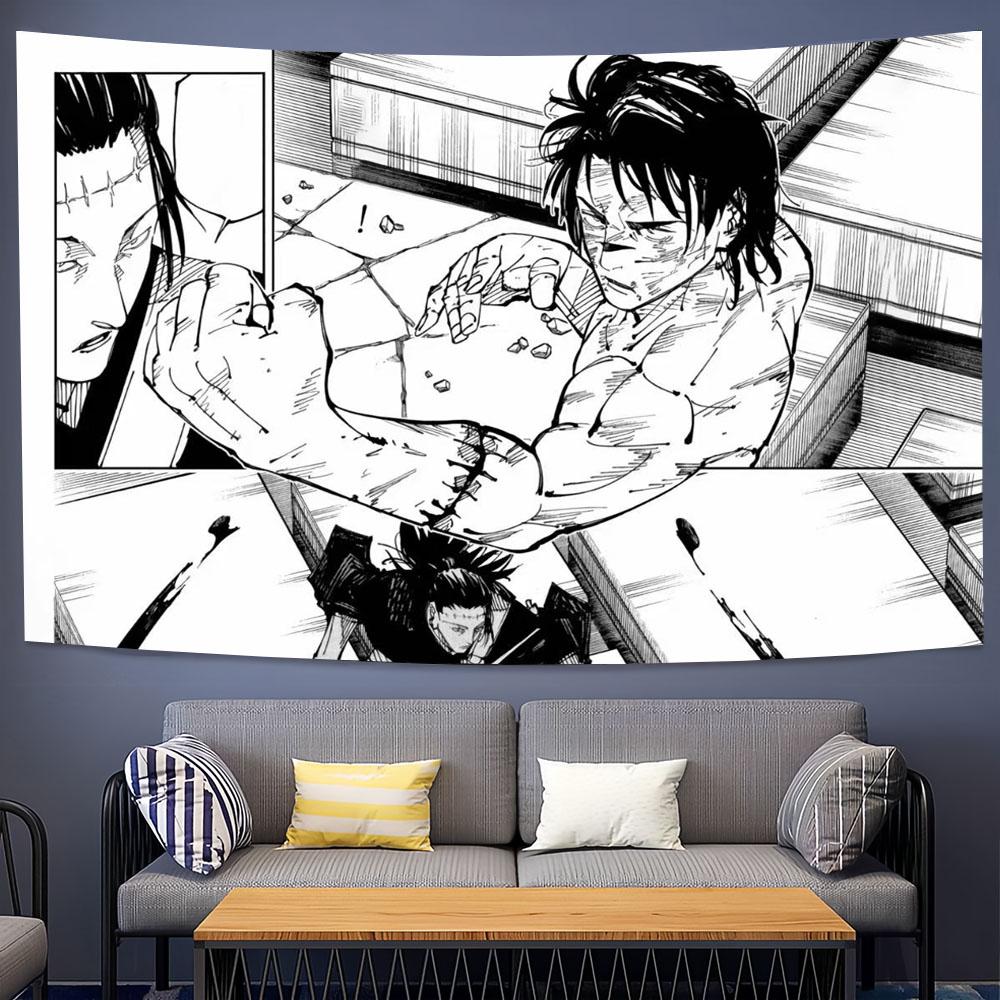 Jmg Household Supplies Unisex Choso Vs Kenjaku Anime Tapestry Jujutsu Kaisen Wall Art Cool Room Stuff Aesthetic Room Decor Room Decoration Items Gift For Fans