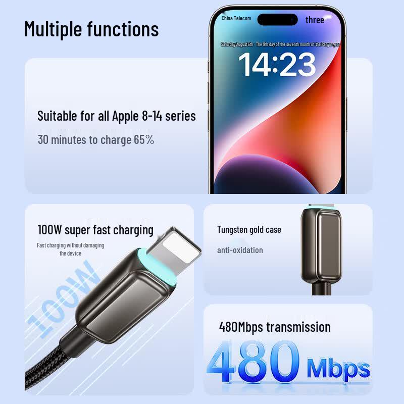 Aomake 30W PD Fast Charge USB-C to Lightning Cable for iPhone
