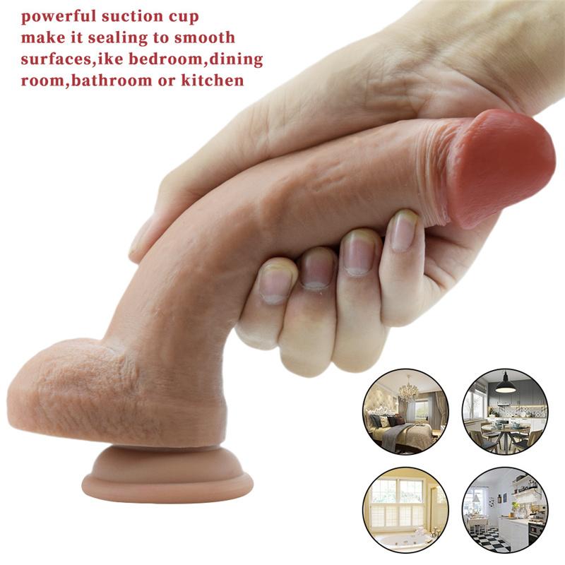 Dildo Woman Super Soft Super Large Manual Silicone Sucker Simulation Penis Fake Chicken Props Super Soft for Women