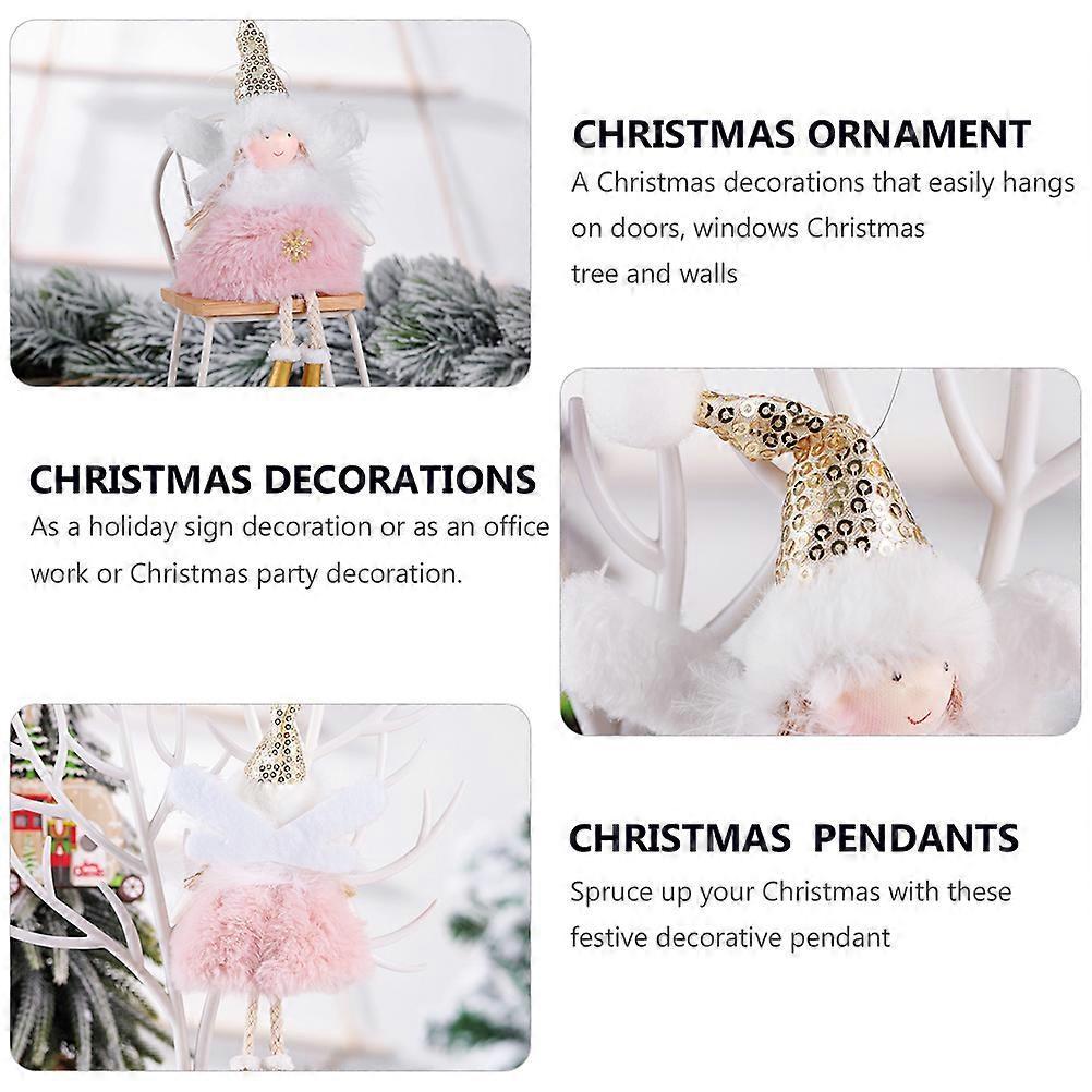 Crochet Angels Ornaments Doll Pendant Christmas Tree Decor Kids 1Set