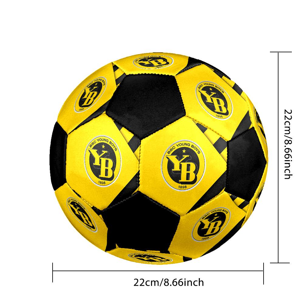 BSC Young Boys Pallone da Calcio Colorato Per Tutte le Età Cucito a Macchina PVC Pronto per la Competizione Resistente Ad Alto Rimbalzo.TAGLIA5