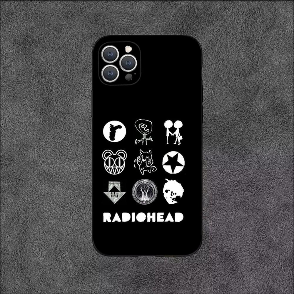 R-Radiohead Rock Band Phone Case For iPhone 16,15,14,13,12,11,Plus,Pro Max,XS,X,XR,SE,Mini,8,7 Soft Silicone Black Cover