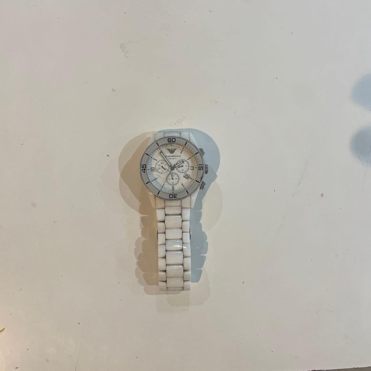 Used EMPORIO ARMANI watch chronograph white