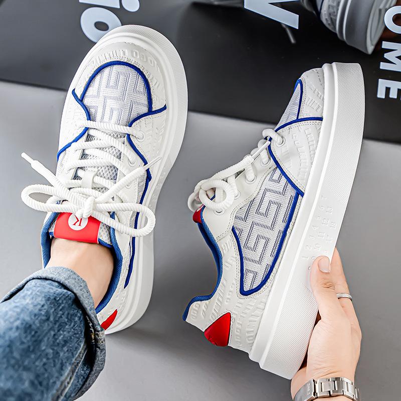 

Trendy brand men s shoes 2025 summer new little white shoes fashion trend thick sole low top casual board shoes Internet celebrity skateboard shoes 39