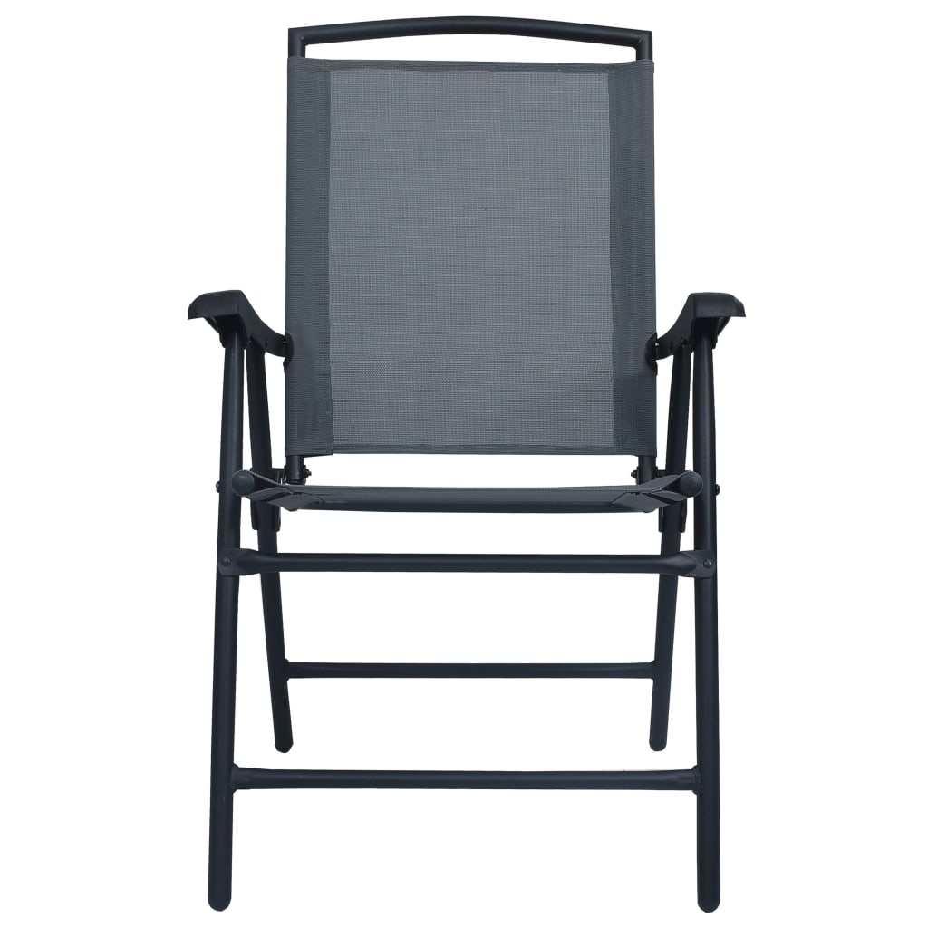 VidaXL Klappstühle, 2 Stück, Textilene Grau