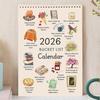 2026 Bucket List Kalender - Monatlicher Wandkalender, Kunst Aquarellkalender für Heim- und Bürodekoration
