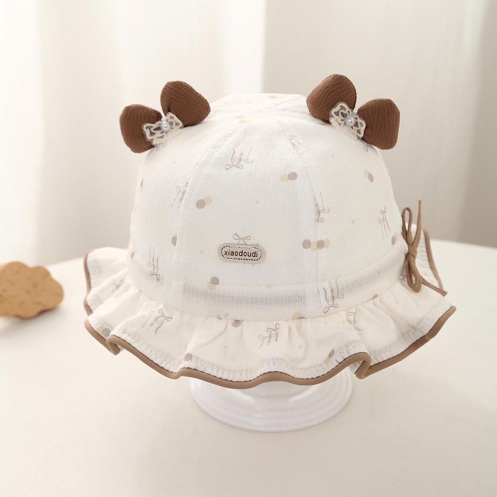 Spring Cute Princess Baby Girl Bucket Hat with Sun Protection for Infants and Toddlers